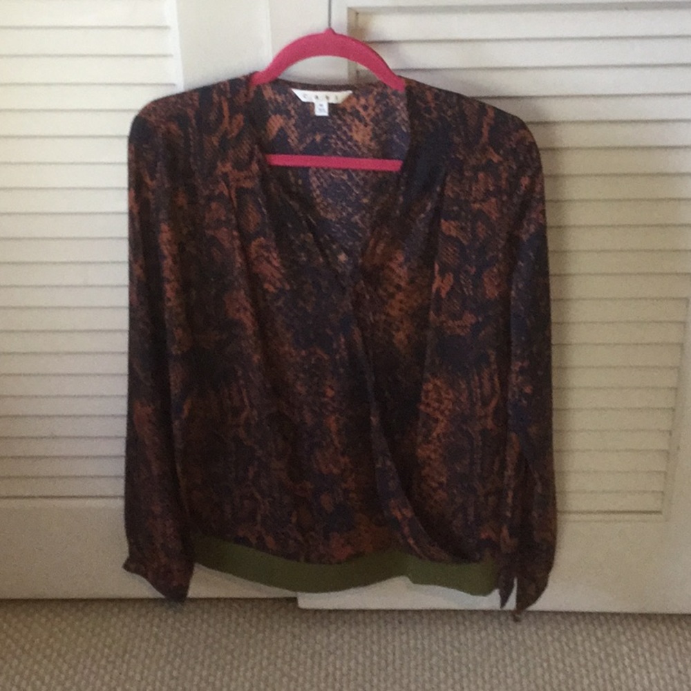Cabi snakeskin print top